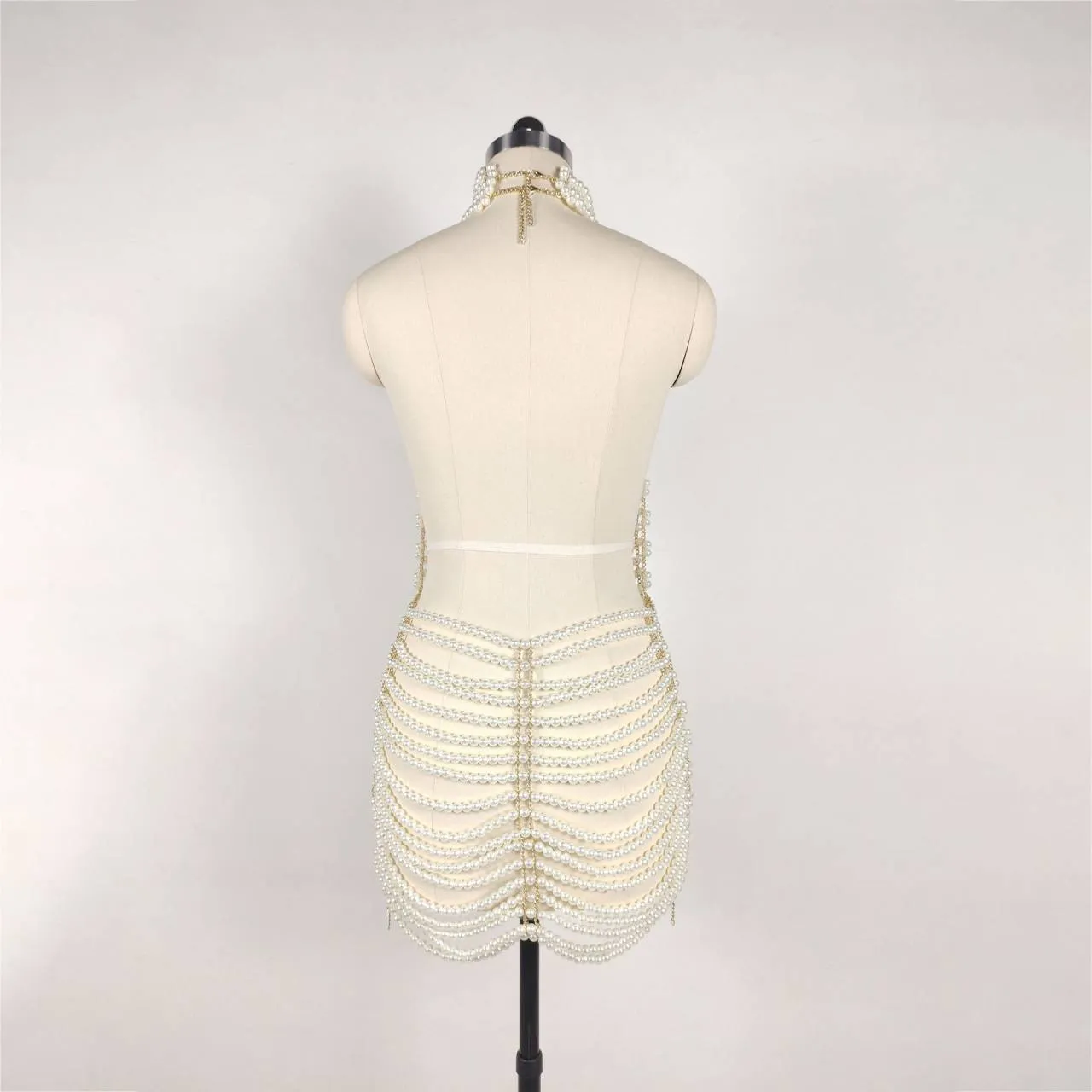 Beaded Halter Party Dress