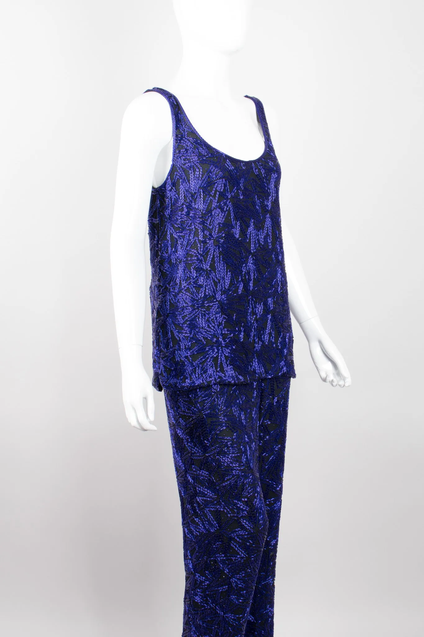Beaded Silk Tank & Pant Set