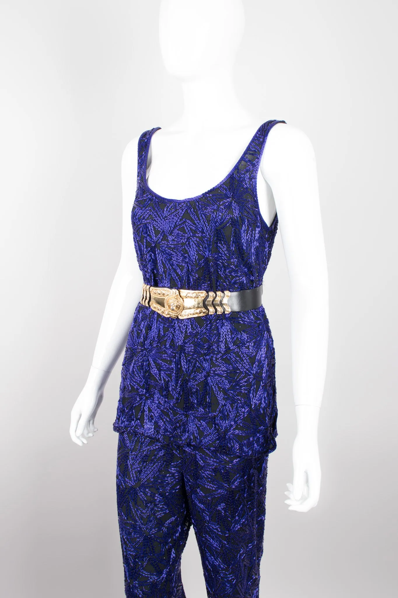 Beaded Silk Tank & Pant Set