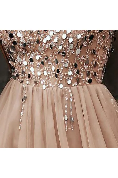 Beading V Neck Homecoming Dress Cheap A Line Short Prom Drsess OHM004