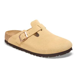 Birkenstock Boston Suede Clog in Latte & Thyme available in Narrow Widths
