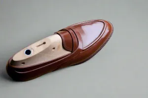 Black Leather Slip On Crossed Component Loafers - Loafers