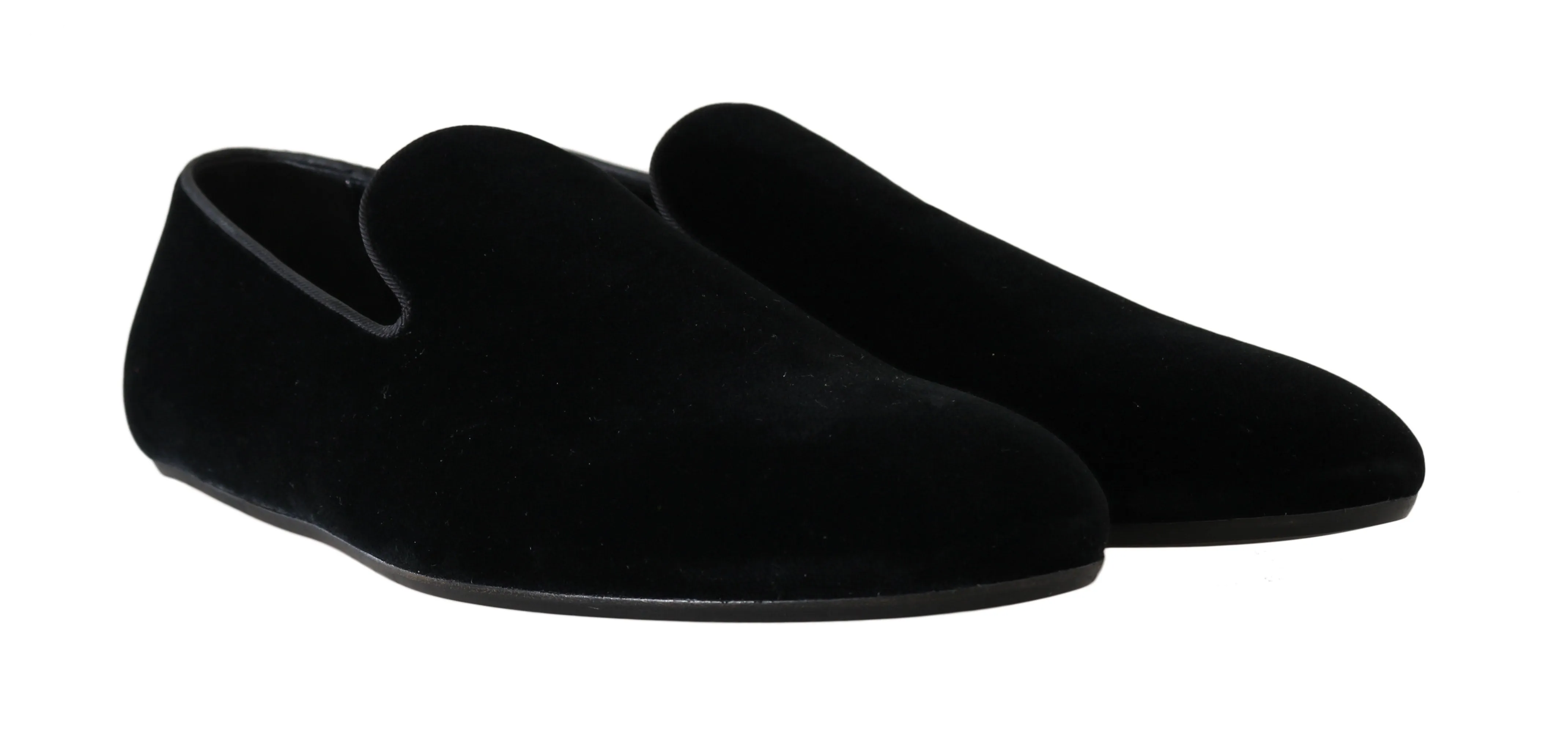 Black Velvet Dress Slip Ons Loafers