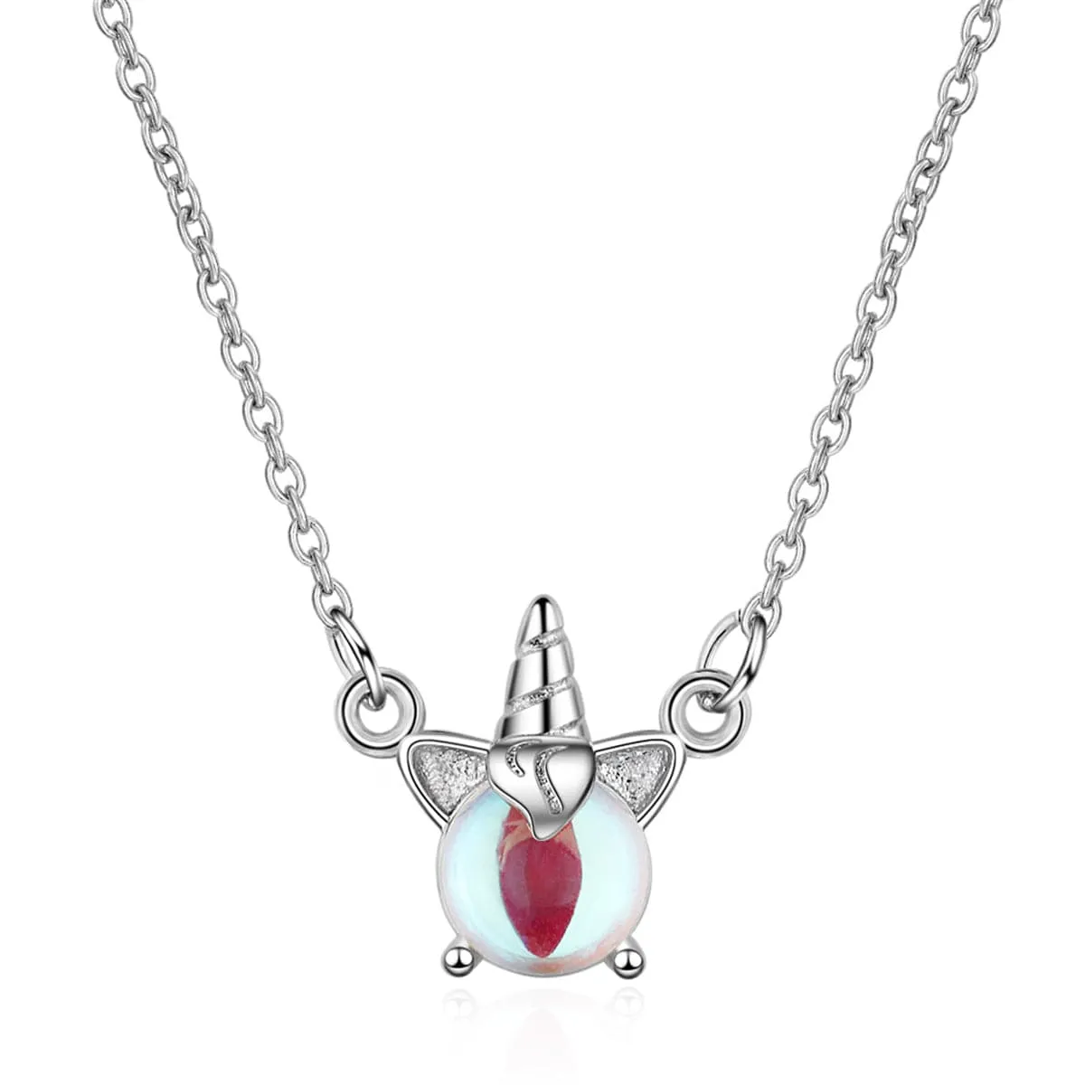 Blue Crystal & Cubic Zirconia Unicorn Pendant Necklace