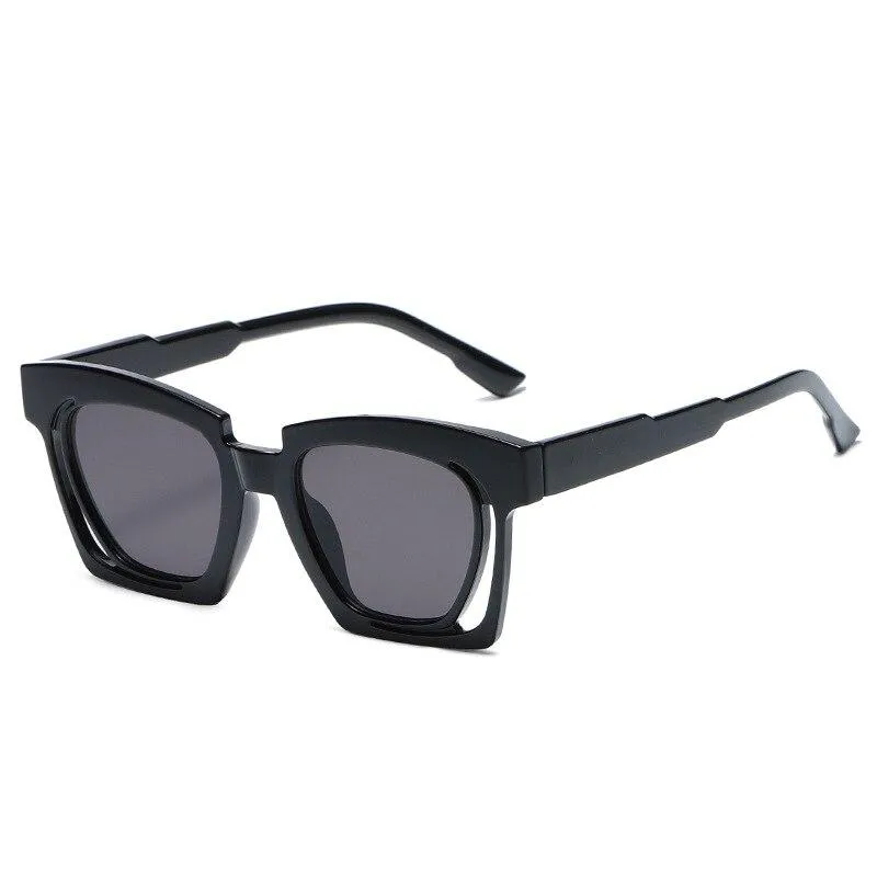 Blue Red Square Sunglasses 2021 Fashion Women's Vintage Shades