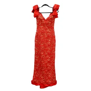 Bob Mackie 1980s Red Beaded Lace Gown