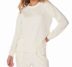 Bobi Raw Edge Detail Sweatshirt - Macadamia