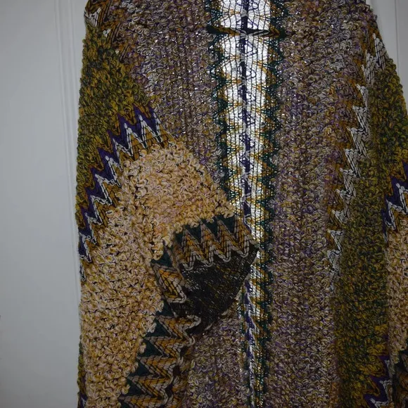 BOHEMIAN Women's Colorful Knit Shawl Rauna with Tassels One Size Fits Most