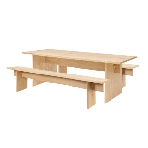 Bookmatch Table 220 cm / 86.6 in   Benches Oak