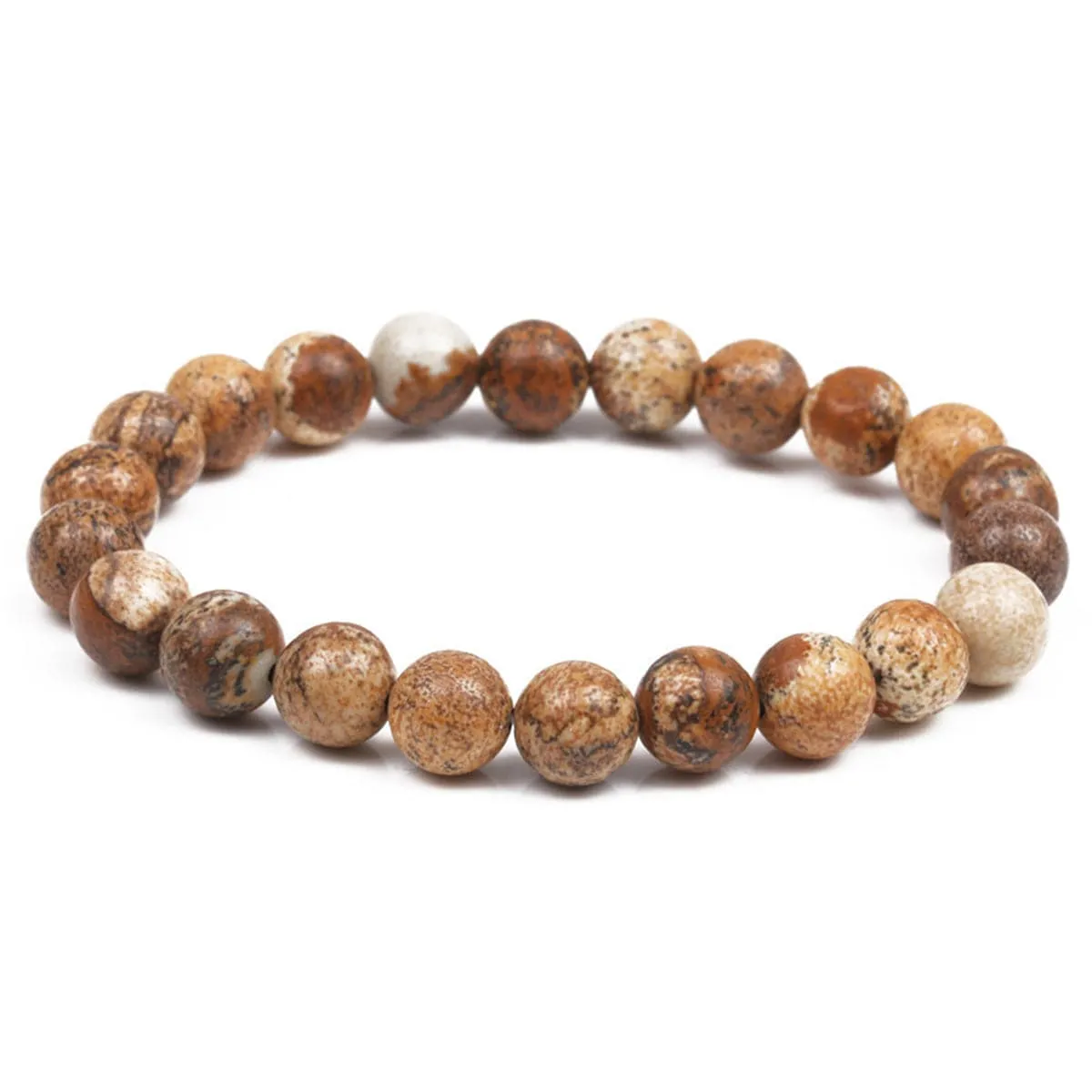 Brown Beaded Stretch Bracelet