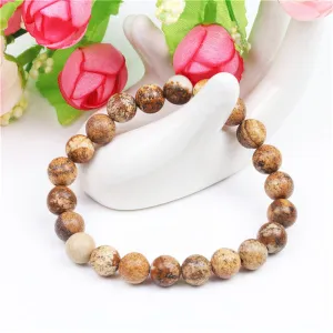 Brown Beaded Stretch Bracelet