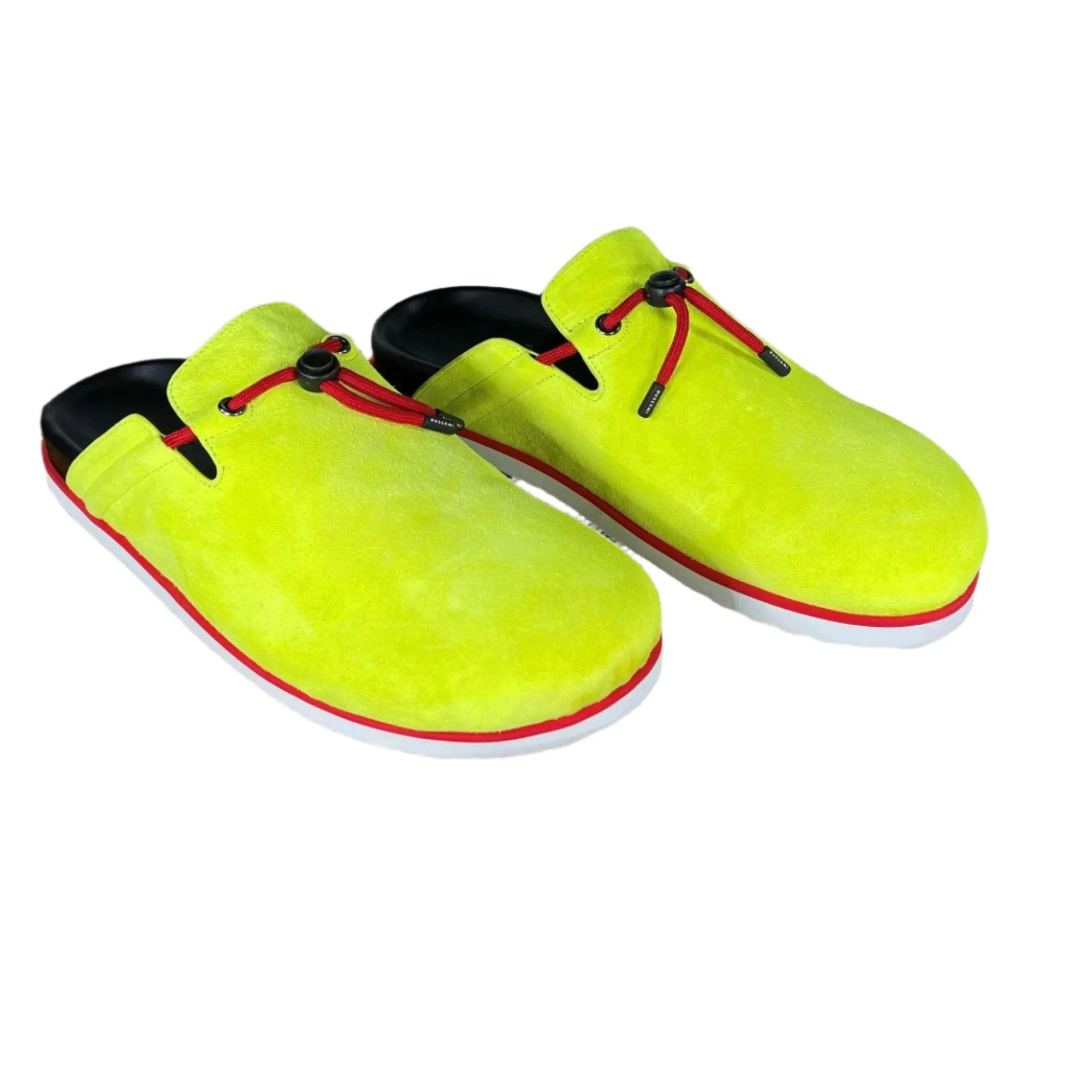 Buscemi Pietro Neon Yellow Suede Slippers