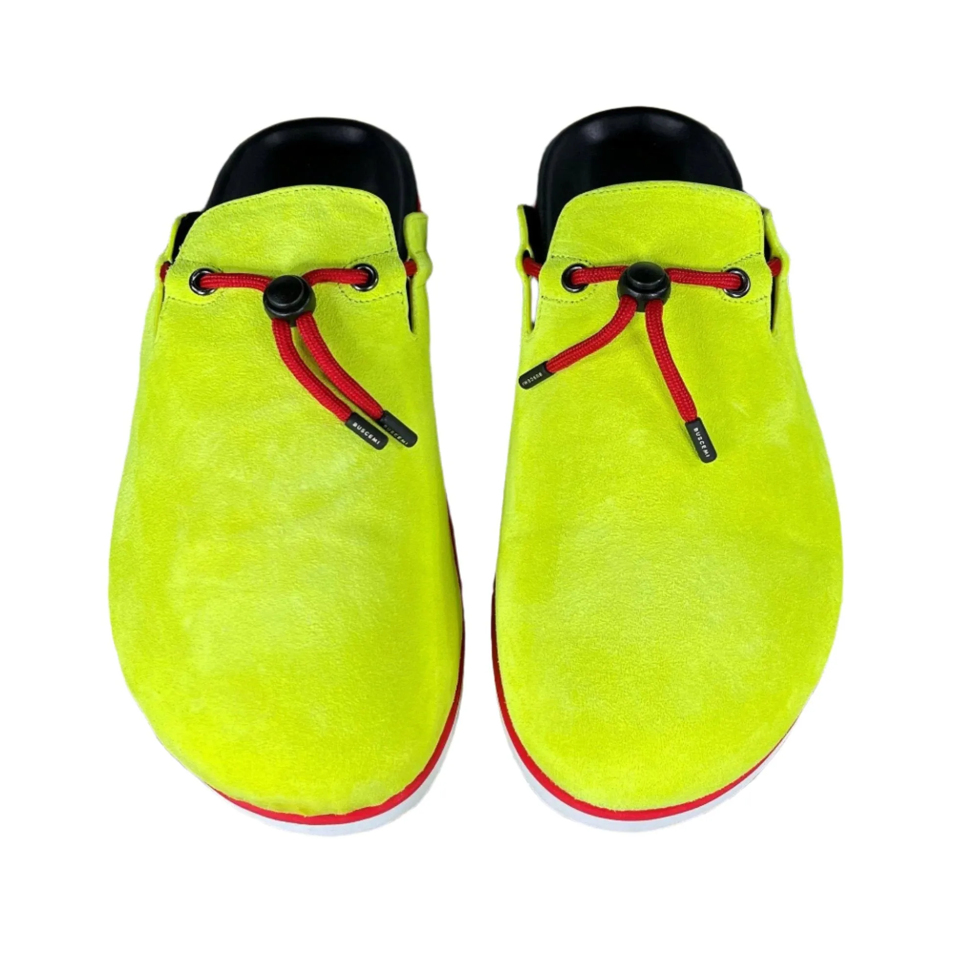 Buscemi Pietro Neon Yellow Suede Slippers