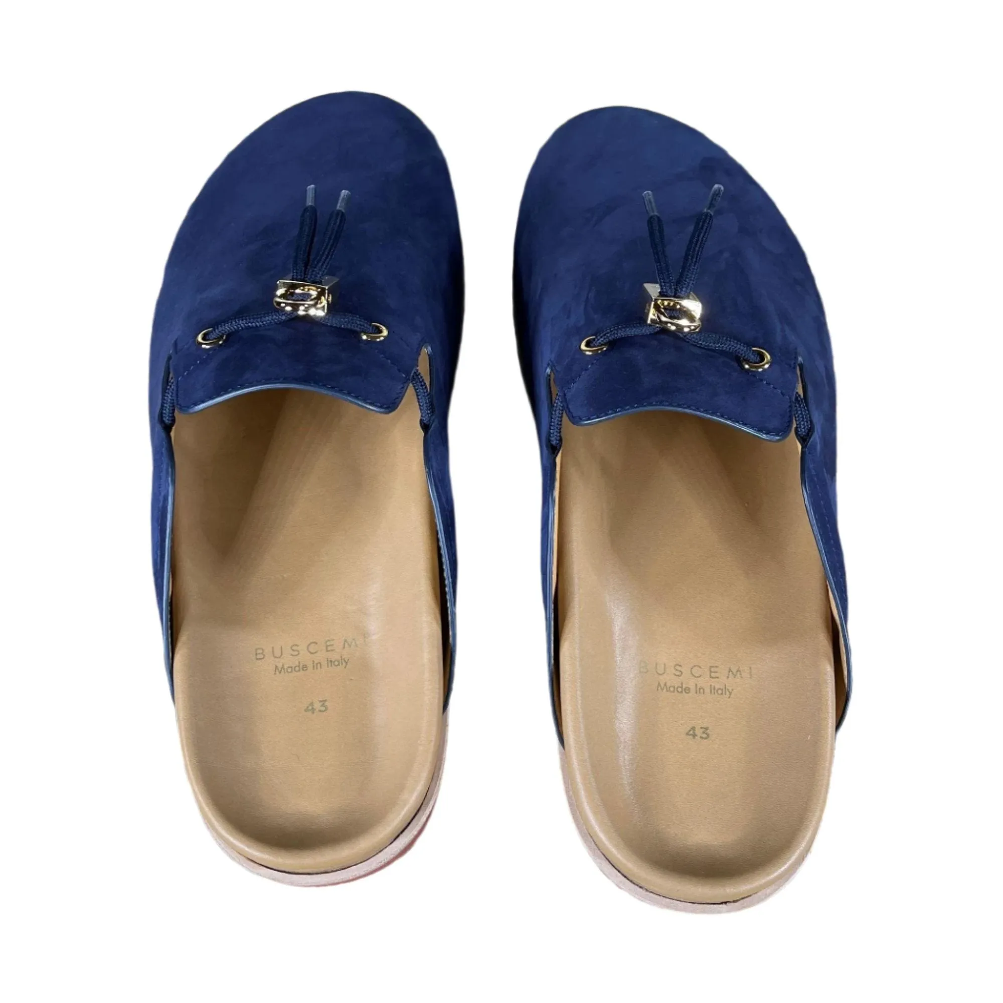 Buscemi Pietro Nubuk Navy Leather Slippers