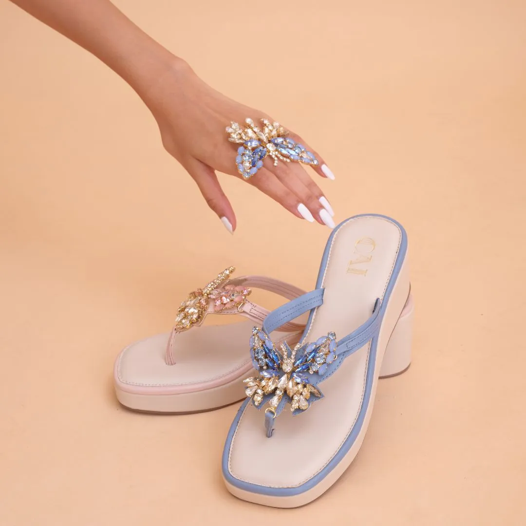 Butterfly Blue Wedges