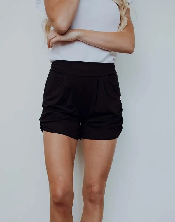 Buttery Soft Harem Shorts in Black