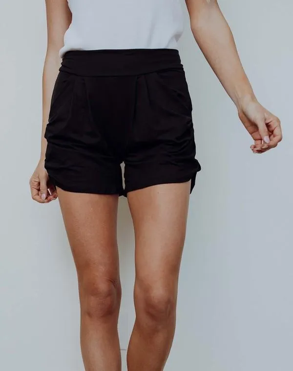 Buttery Soft Harem Shorts in Black