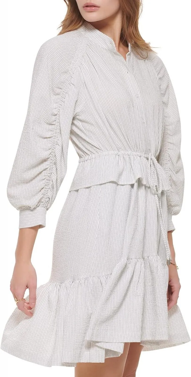 Calvin Klein Women's Sportswear Essential Ruffle Flowy Casual Dress M2CBR960