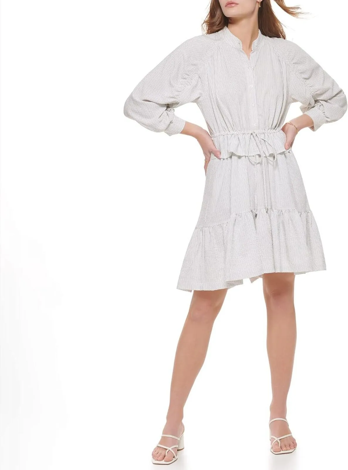 Calvin Klein Women's Sportswear Essential Ruffle Flowy Casual Dress M2CBR960