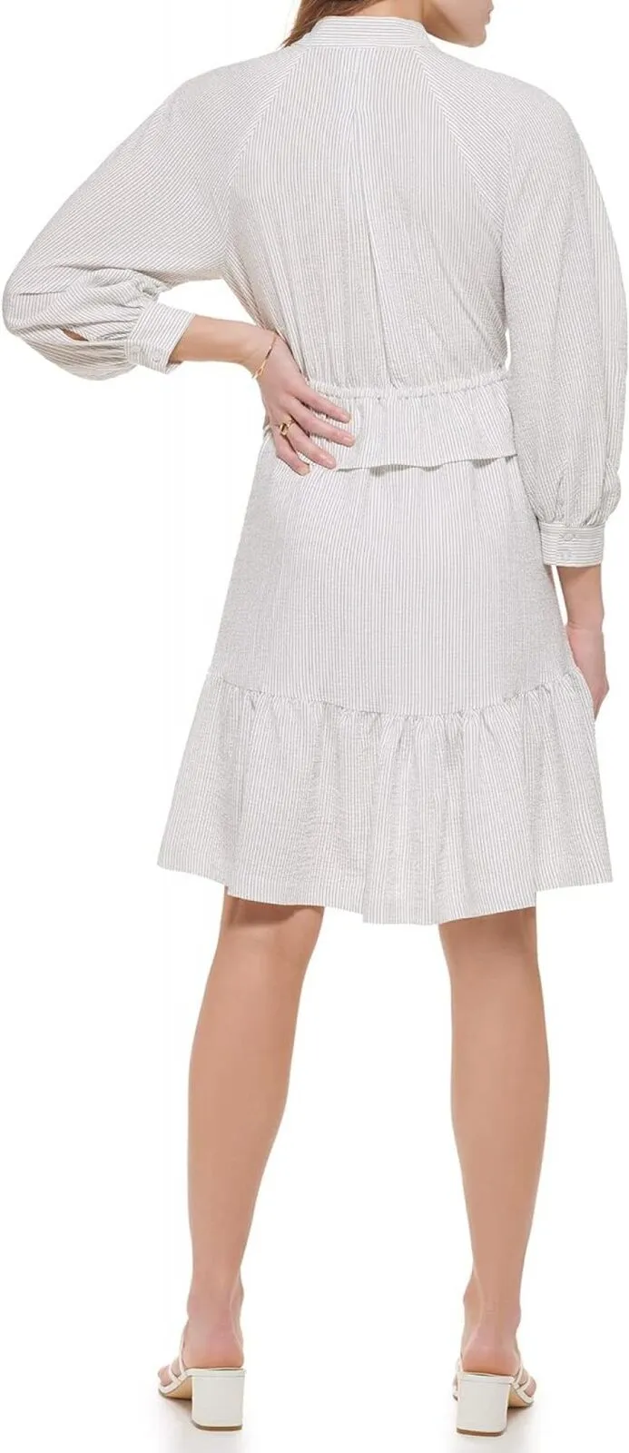 Calvin Klein Women's Sportswear Essential Ruffle Flowy Casual Dress M2CBR960