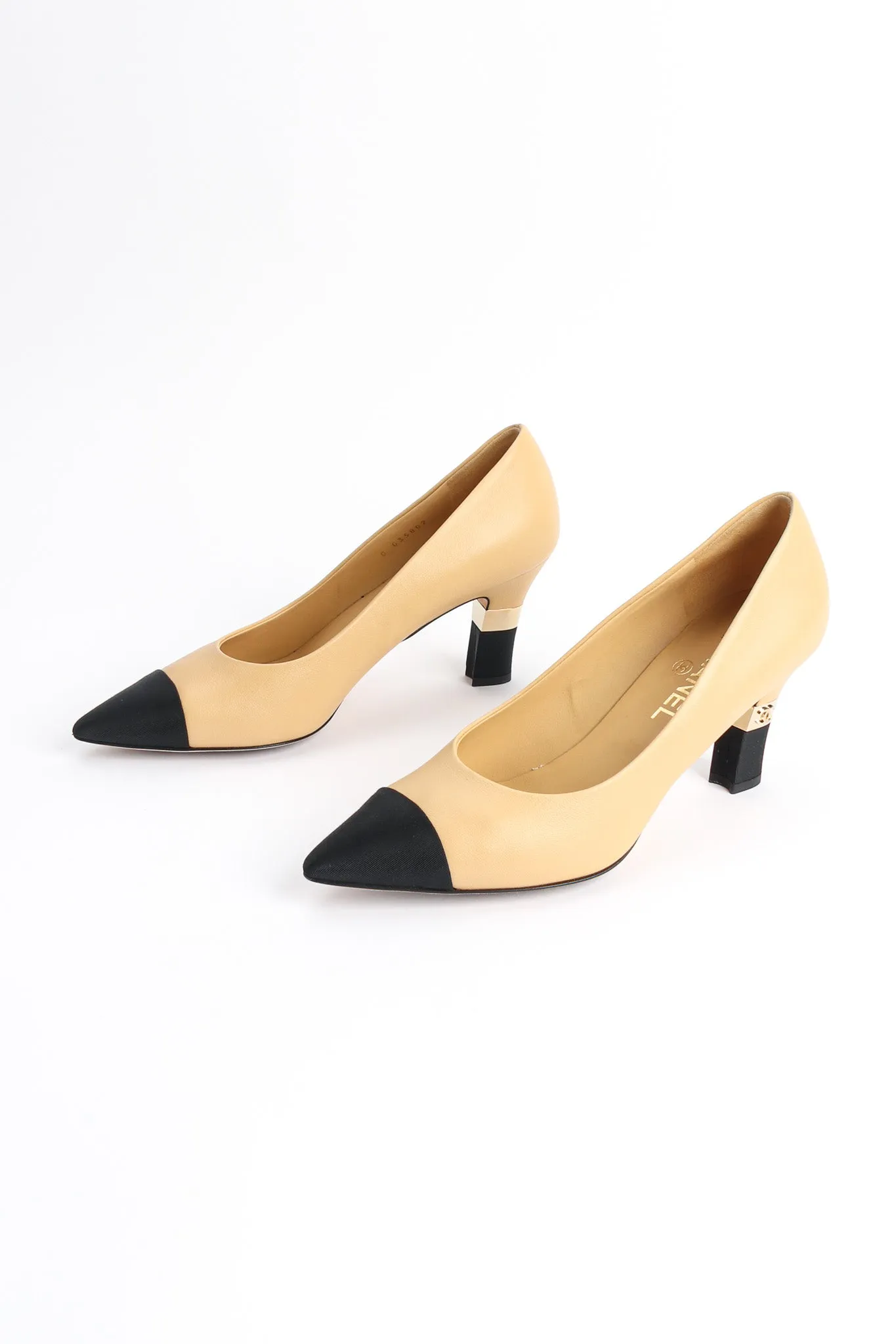 Cap Toe Lambskin Leather CC Heels
