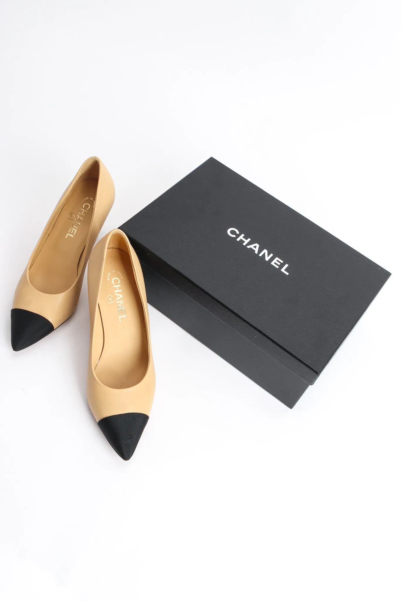 Cap Toe Lambskin Leather CC Heels