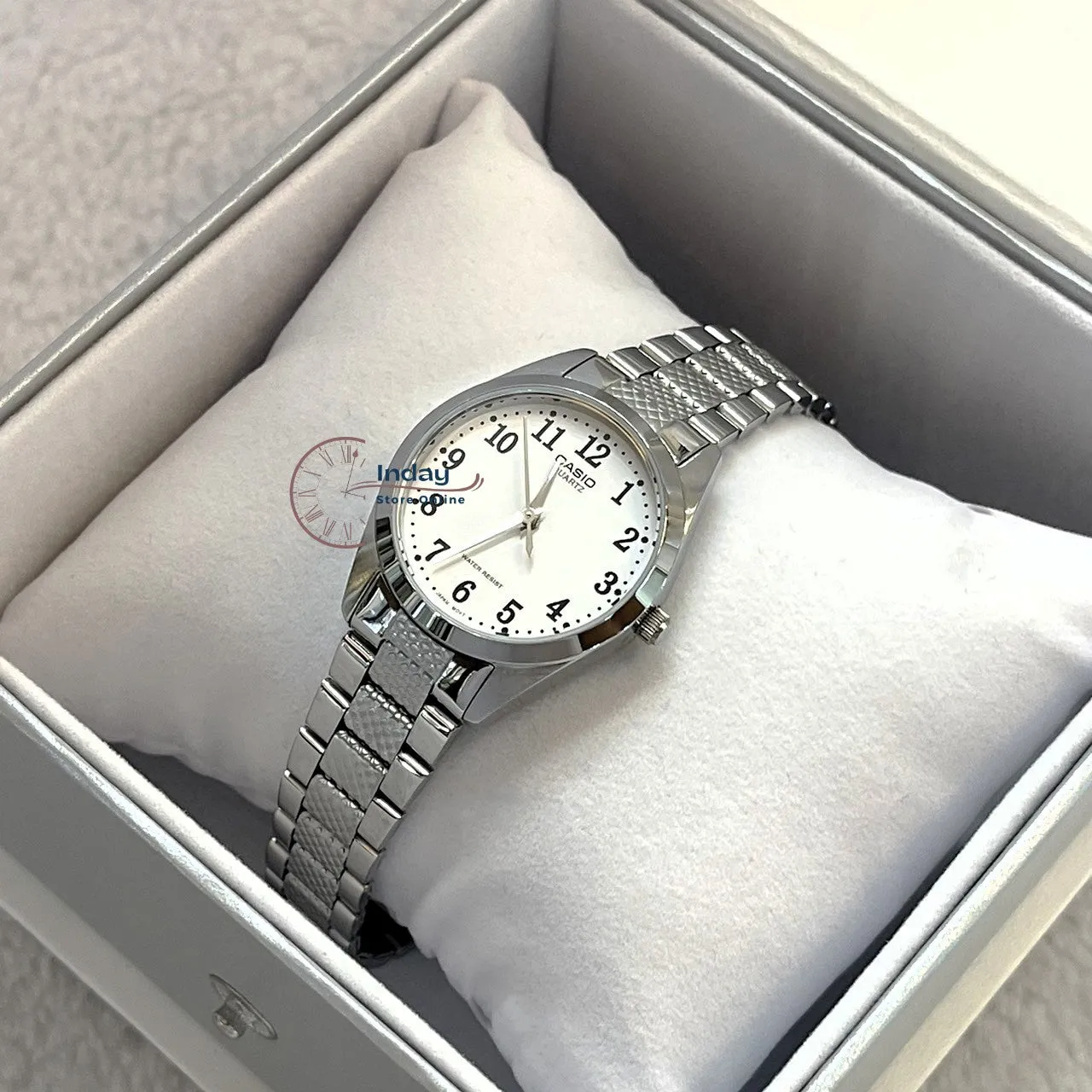 Casio Fashion Women's Watch LTP-1274D-7B Silver Stainless Steel Strap