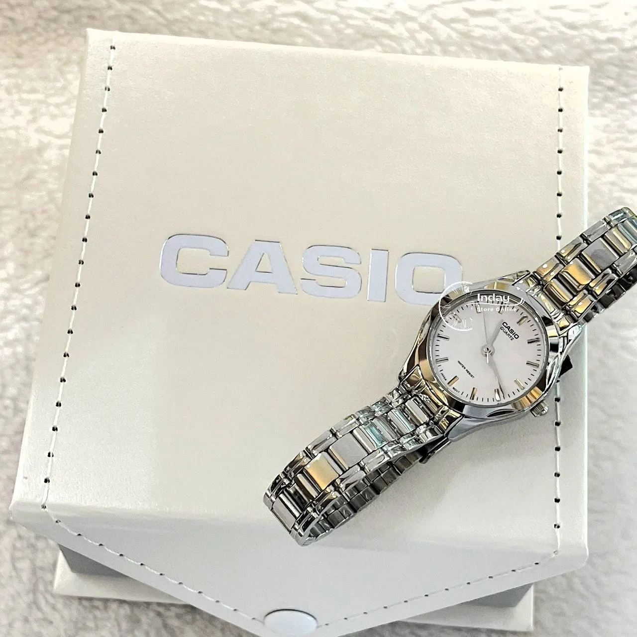 Casio Fashion Women's Watch LTP-1275D-7A Silver Stainless Steel Band Mineral Glass Triple-fold Clasp
