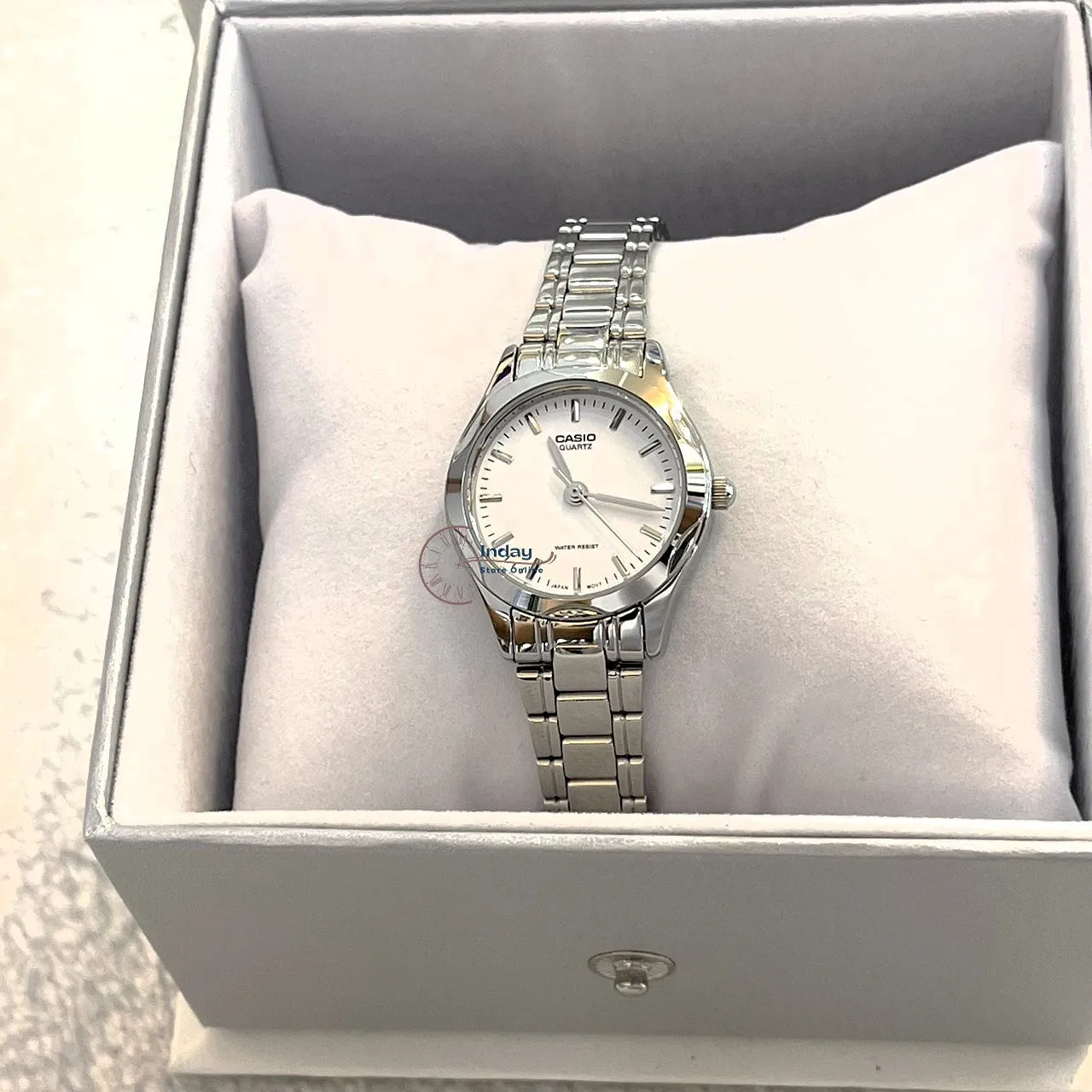 Casio Fashion Women's Watch LTP-1275D-7A Silver Stainless Steel Band Mineral Glass Triple-fold Clasp