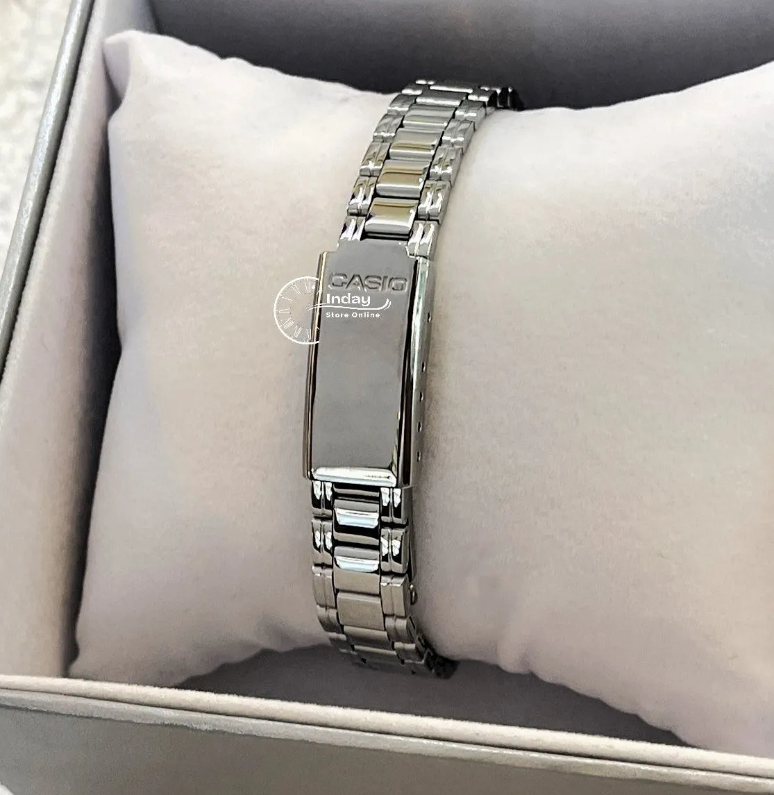 Casio Fashion Women's Watch LTP-1275D-7A Silver Stainless Steel Band Mineral Glass Triple-fold Clasp