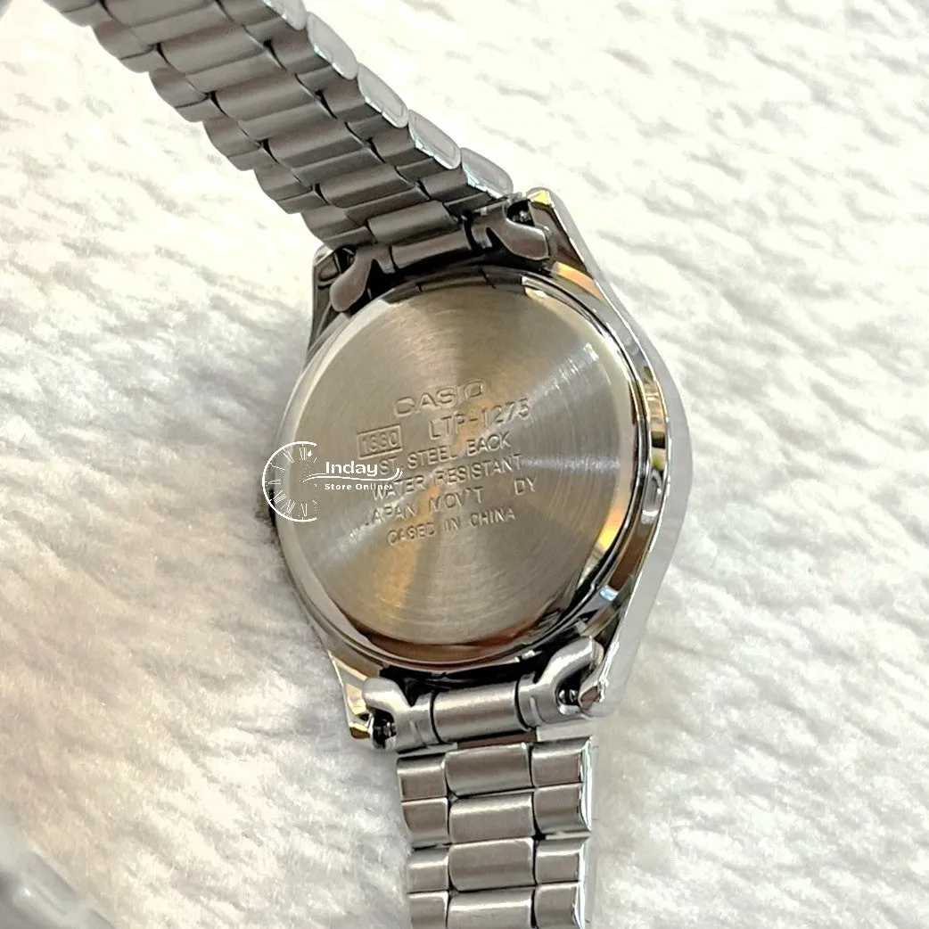 Casio Fashion Women's Watch LTP-1275D-7A Silver Stainless Steel Band Mineral Glass Triple-fold Clasp