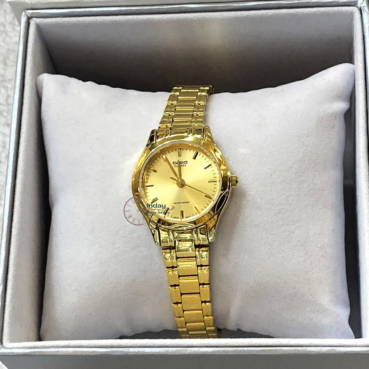 Casio Fashion Women's Watch LTP-1275G-9A Gold Plated Stainless Steel Band Mineral Glass