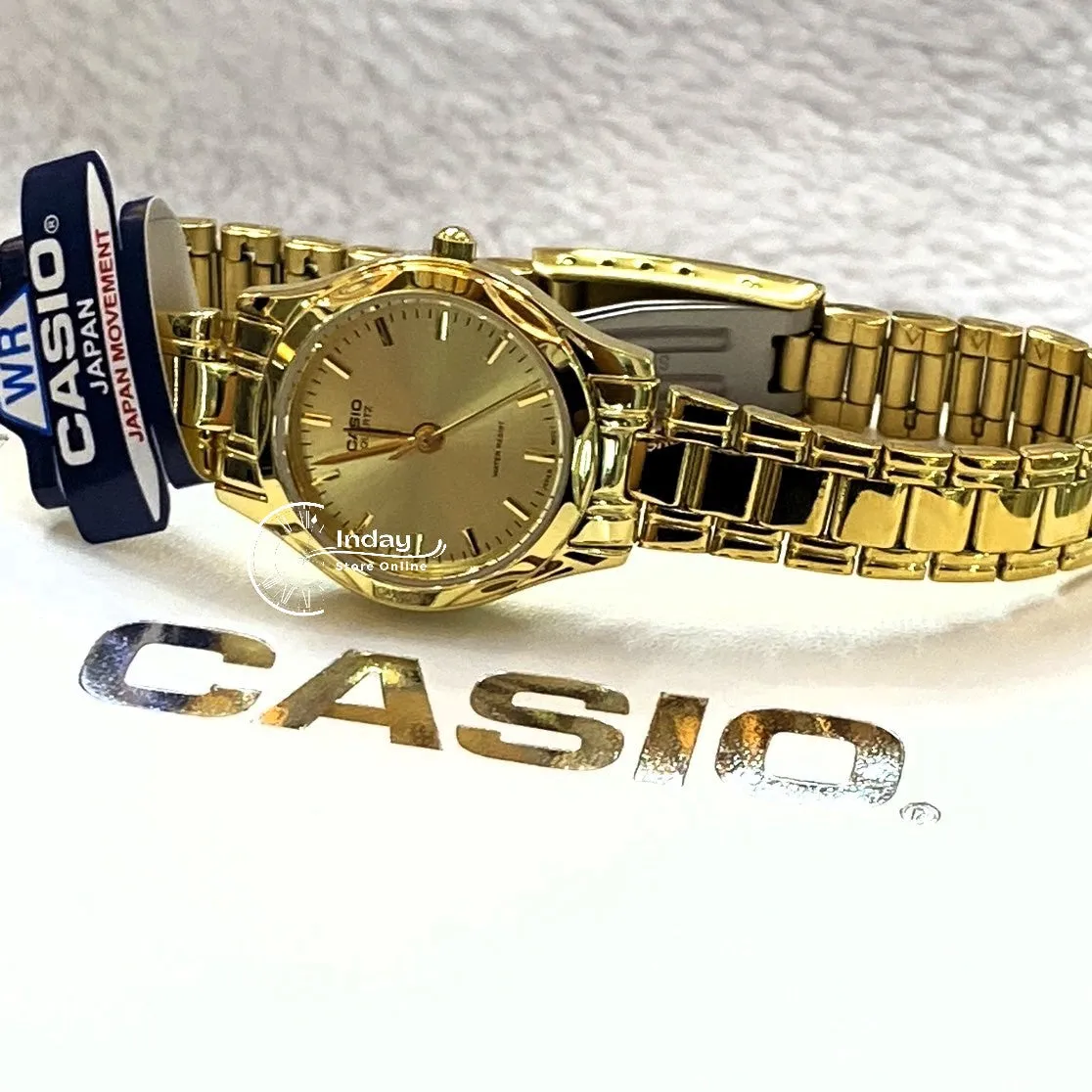Casio Fashion Women's Watch LTP-1275G-9A Gold Plated Stainless Steel Band Mineral Glass