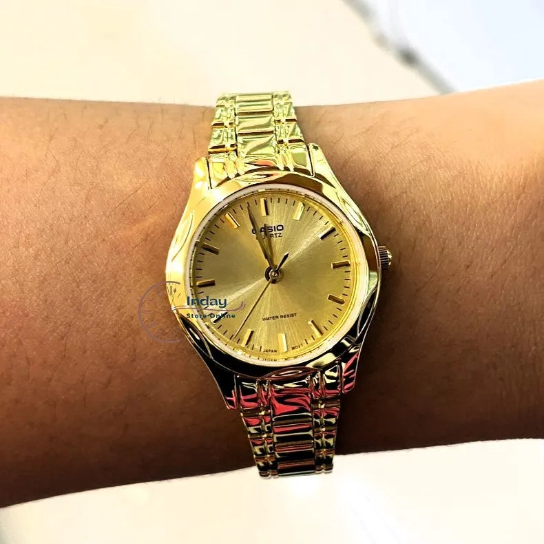 Casio Fashion Women's Watch LTP-1275G-9A Gold Plated Stainless Steel Band Mineral Glass