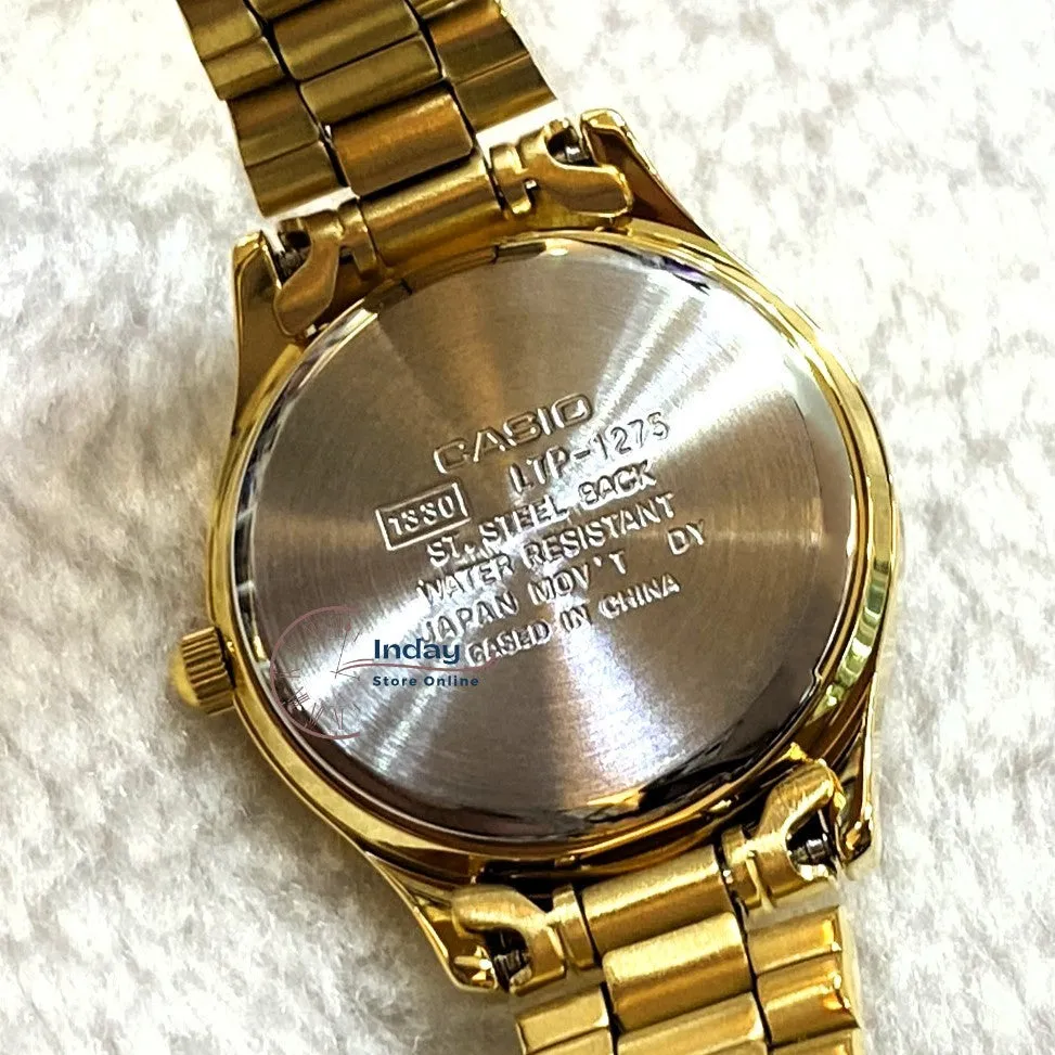 Casio Fashion Women's Watch LTP-1275G-9A Gold Plated Stainless Steel Band Mineral Glass