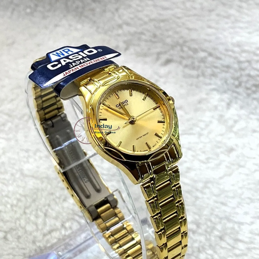 Casio Fashion Women's Watch LTP-1275G-9A Gold Plated Stainless Steel Band Mineral Glass