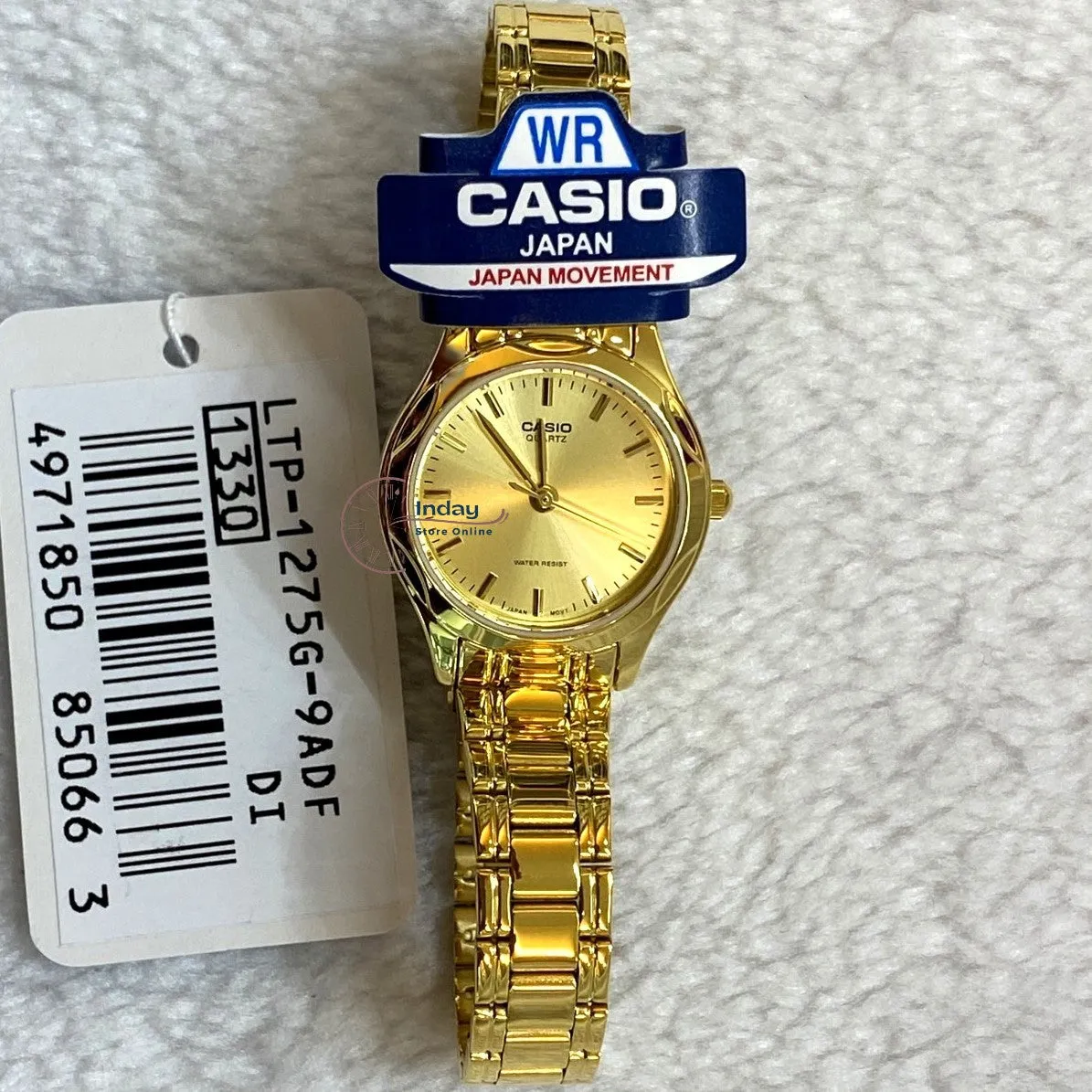 Casio Fashion Women's Watch LTP-1275G-9A Gold Plated Stainless Steel Band Mineral Glass