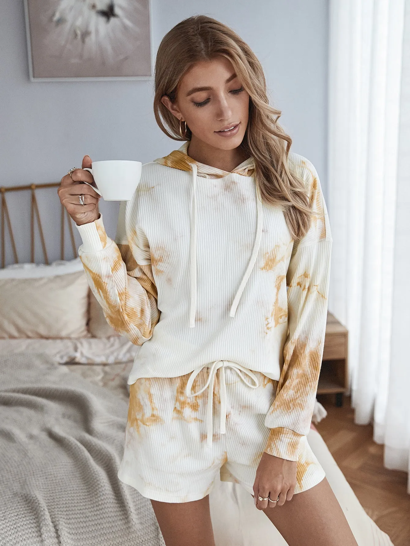 Casual Tie Dye Casual Loungewear Long Sleeve Two-piece
