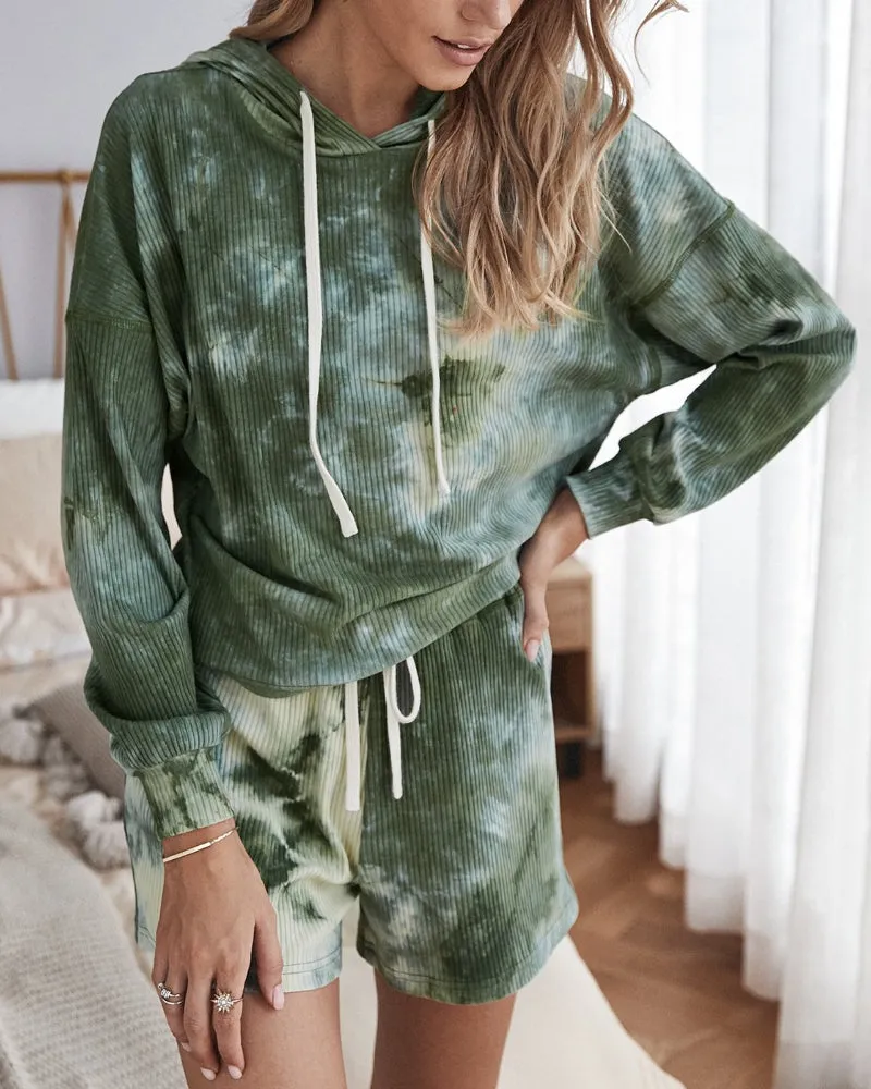 Casual Tie Dye Casual Loungewear Long Sleeve Two-piece