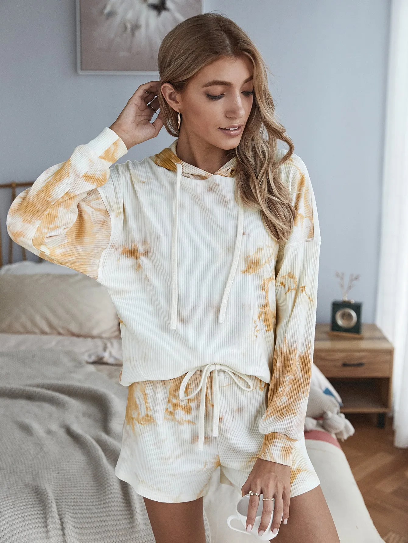 Casual Tie Dye Casual Loungewear Long Sleeve Two-piece