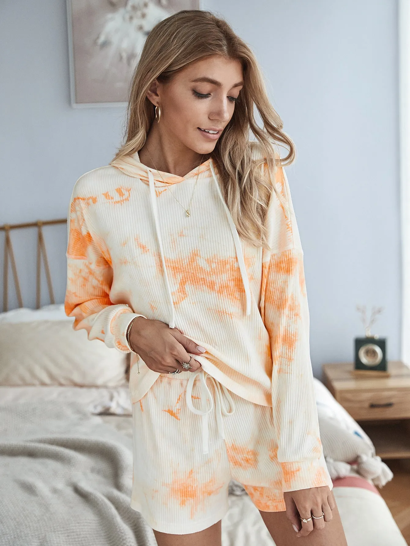 Casual Tie Dye Casual Loungewear Long Sleeve Two-piece