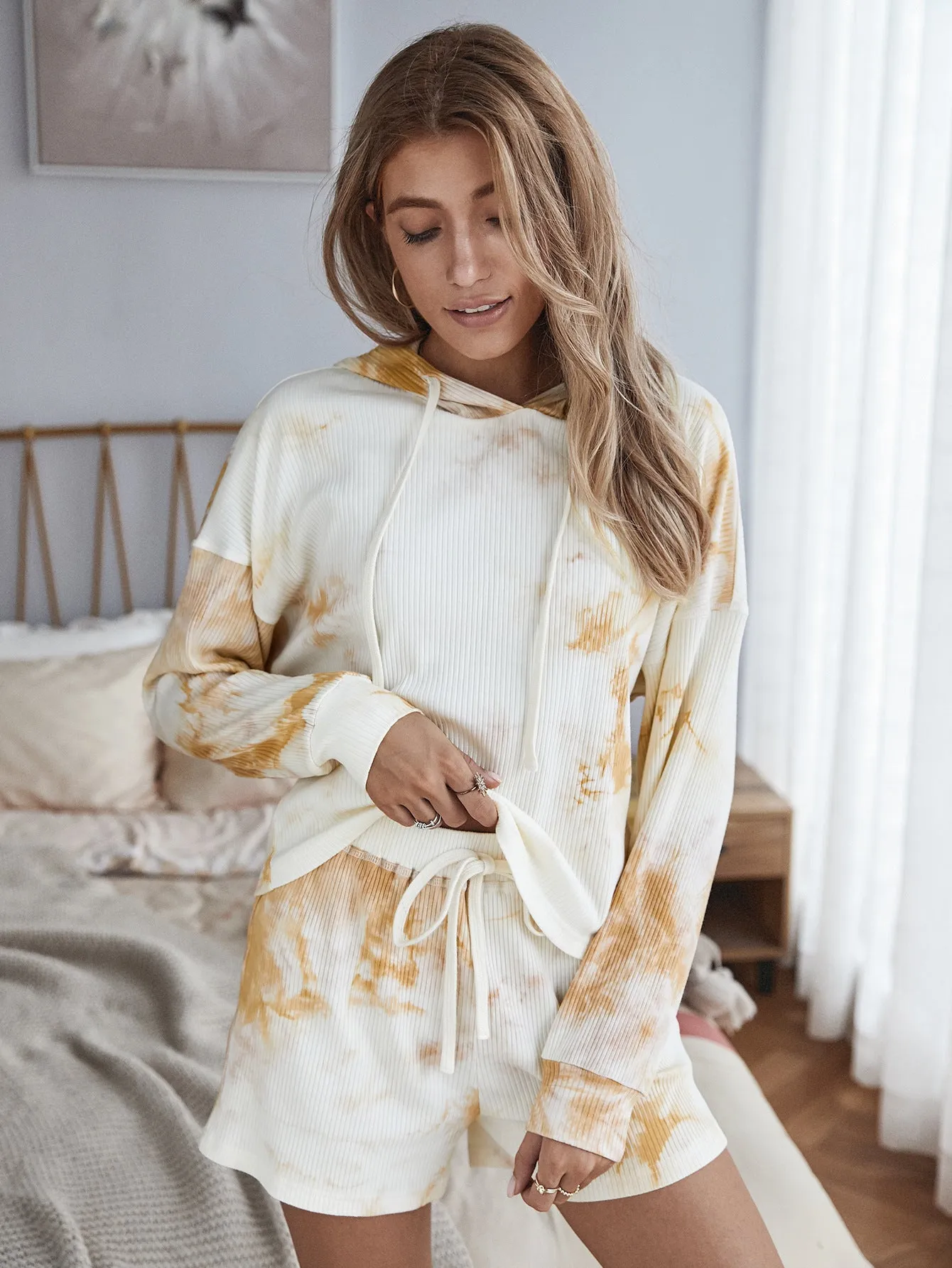 Casual Tie Dye Casual Loungewear Long Sleeve Two-piece