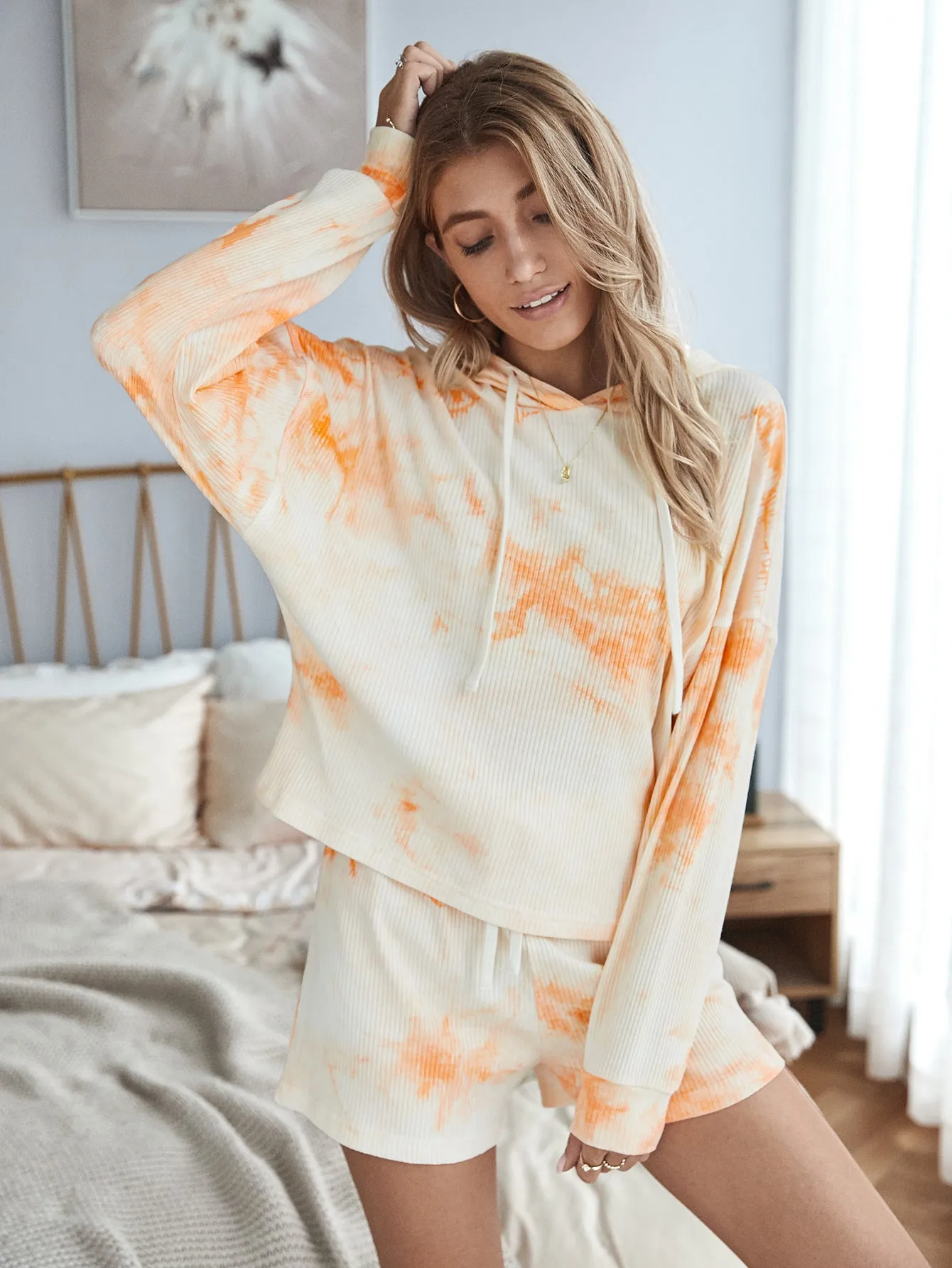 Casual Tie Dye Casual Loungewear Long Sleeve Two-piece