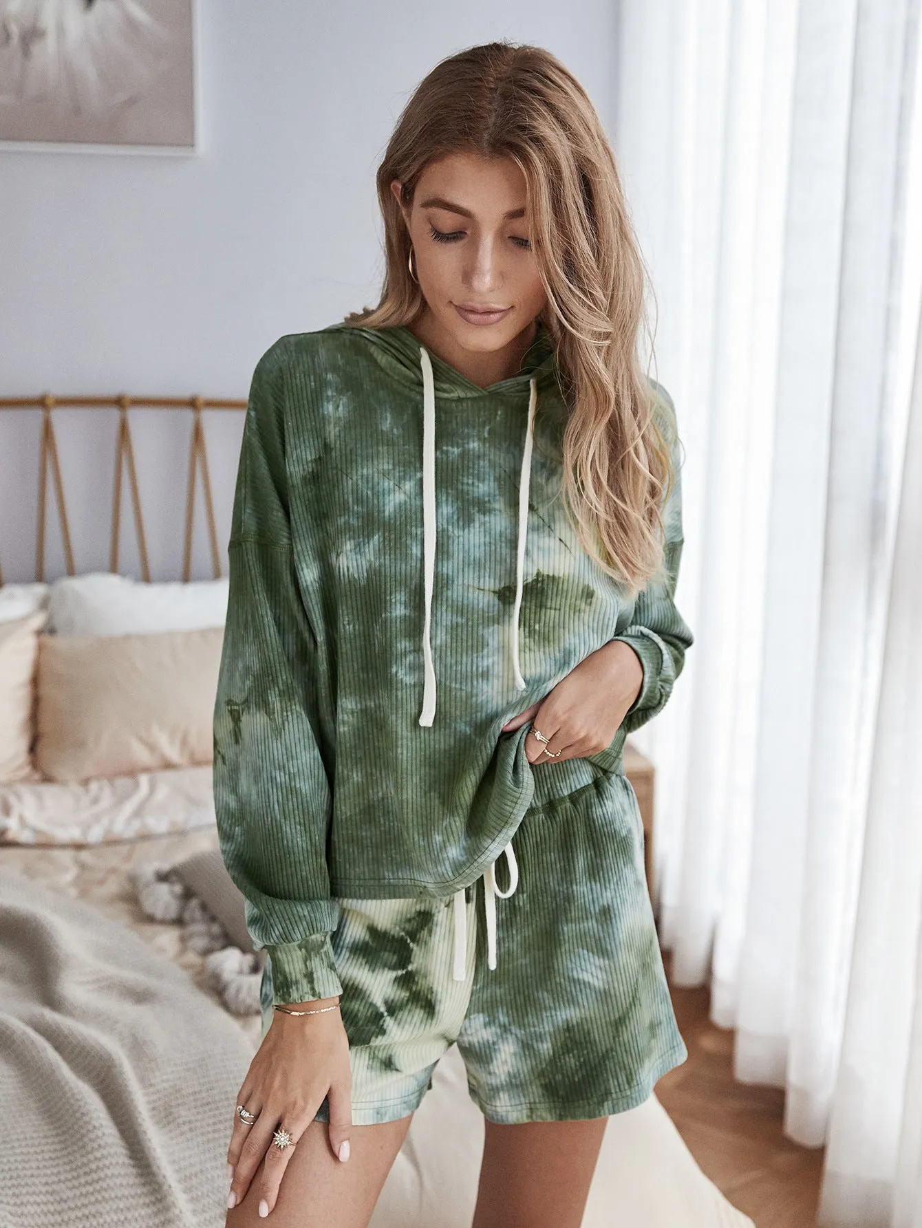 Casual Tie Dye Casual Loungewear Long Sleeve Two-piece