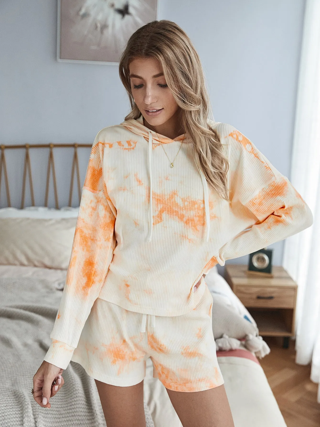 Casual Tie Dye Casual Loungewear Long Sleeve Two-piece