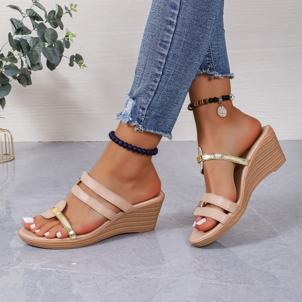 Casual Wedge Platform Slippers