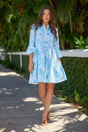 Caty Dress in Whimsical Island Sky