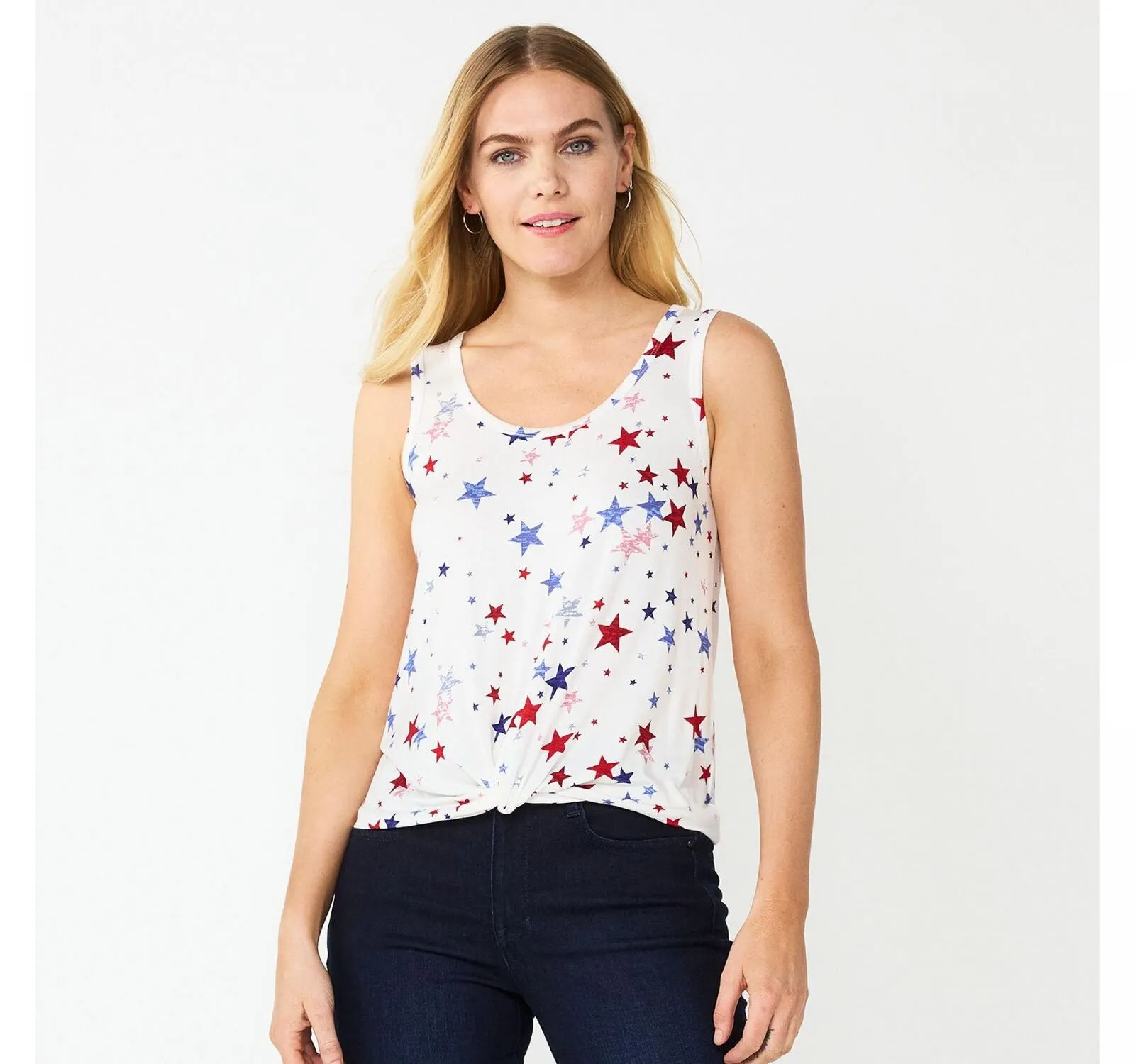 Celebrate Together Women's Knot Front Tank WB22K005RP16 White S