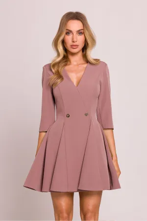 Charming deep V-neck flared bottom mini dress