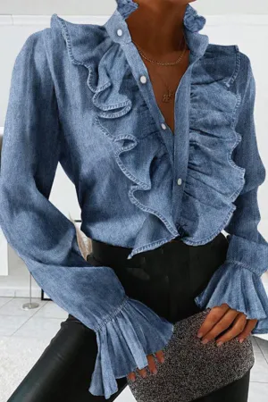 Checkered Vibe™ | Women's Long Sleeve V-Neck Blouse | Soft Fabric, Stylish Checkered Pattern & Comfortable Fit